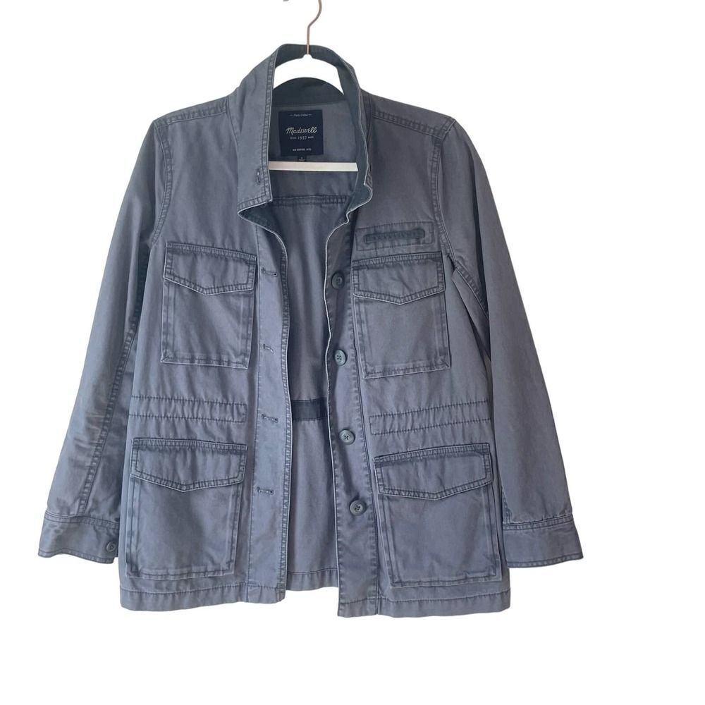 Women's Madewell Washed Gray Canvas Jacket sz. S #AM